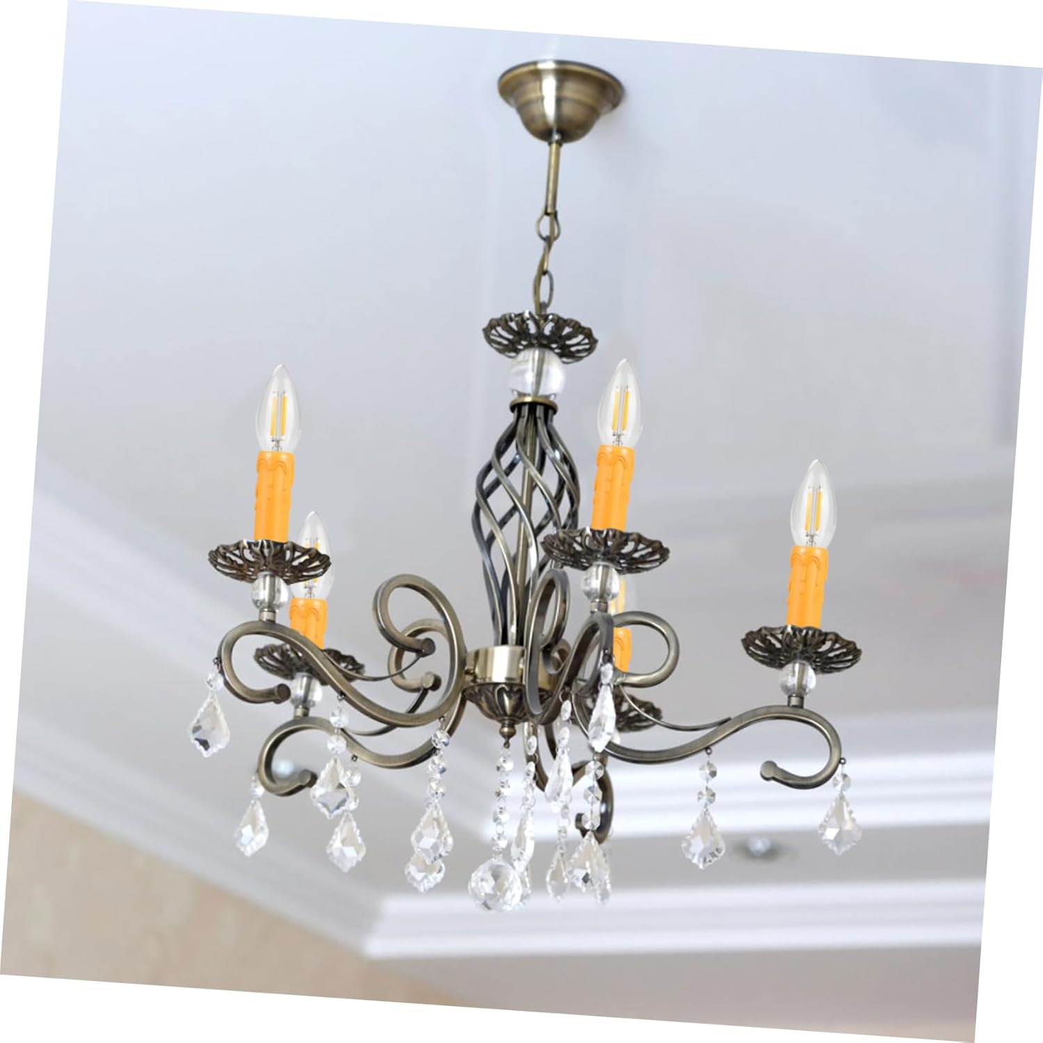 POPETPOP 20 Pcs Tear Pattern Plastic Candle Sleeves for Chandeliers