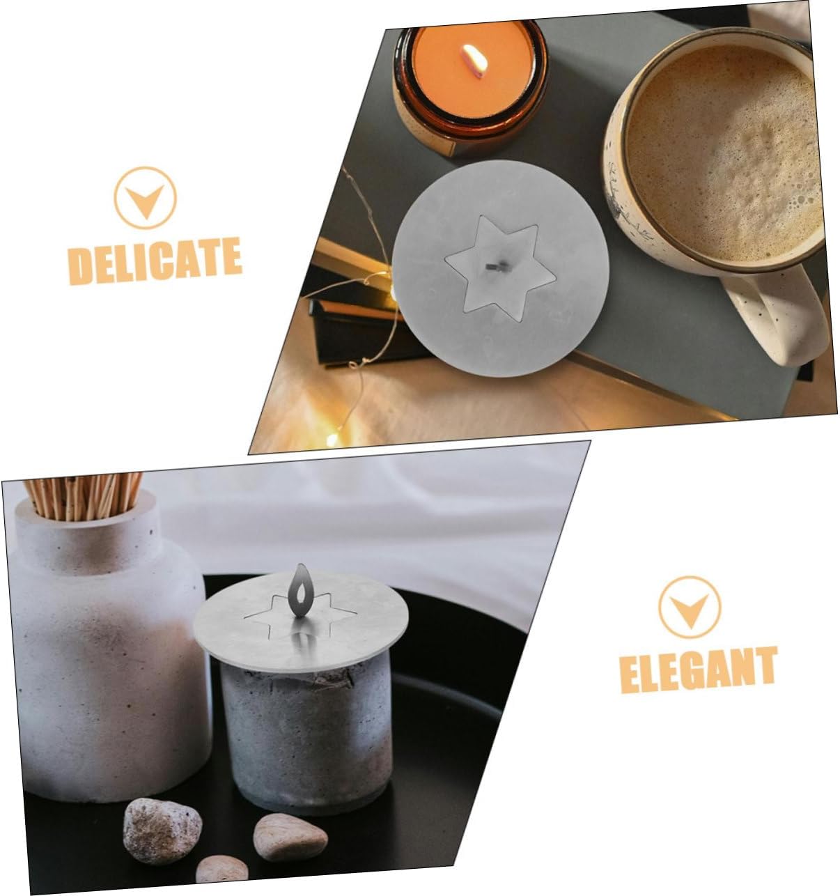 Stainless Steel Candle Jar Lid Shade Sleeves with Star Design