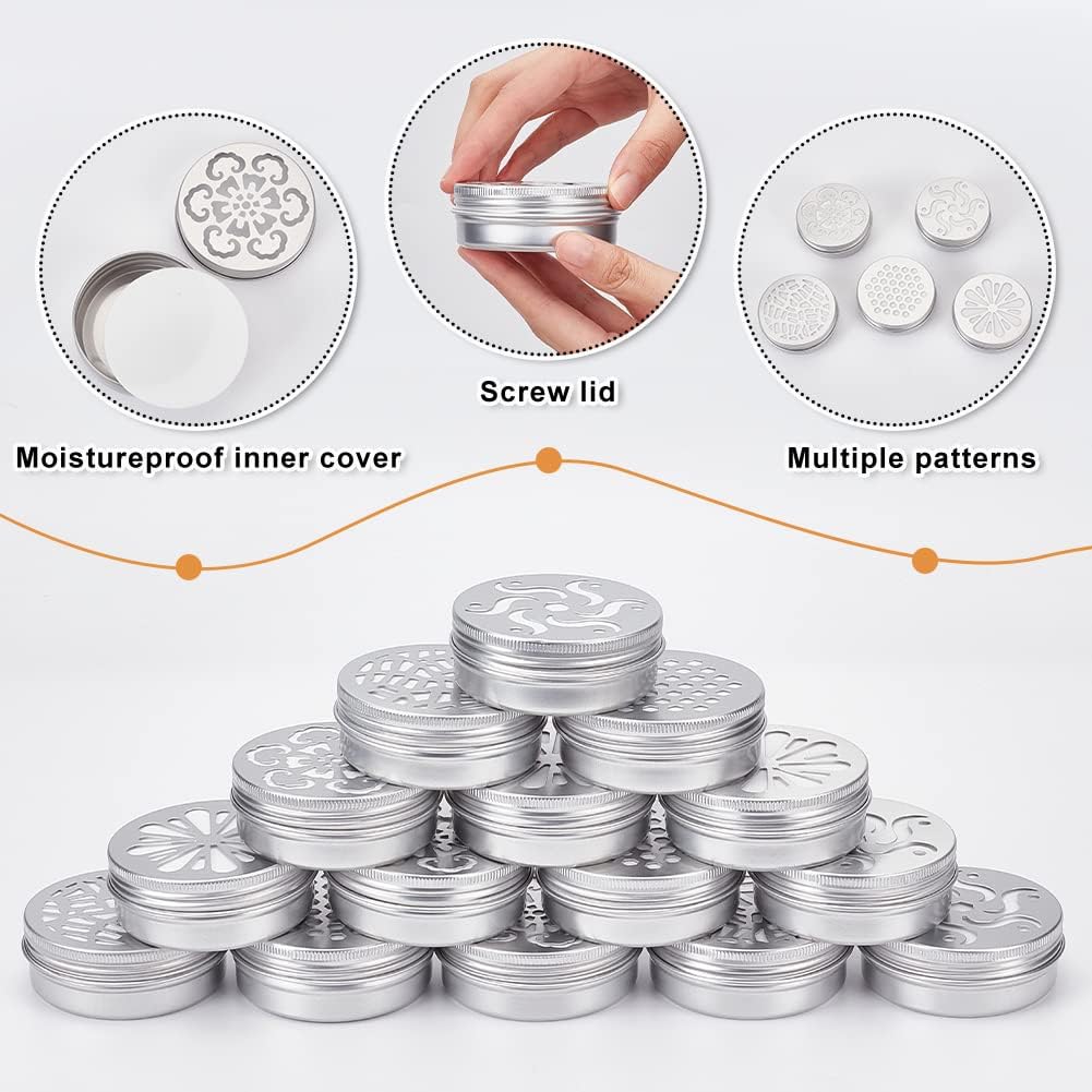 BENECREAT 15 Pack 2 Oz Aluminum Tins with Hollow Lid