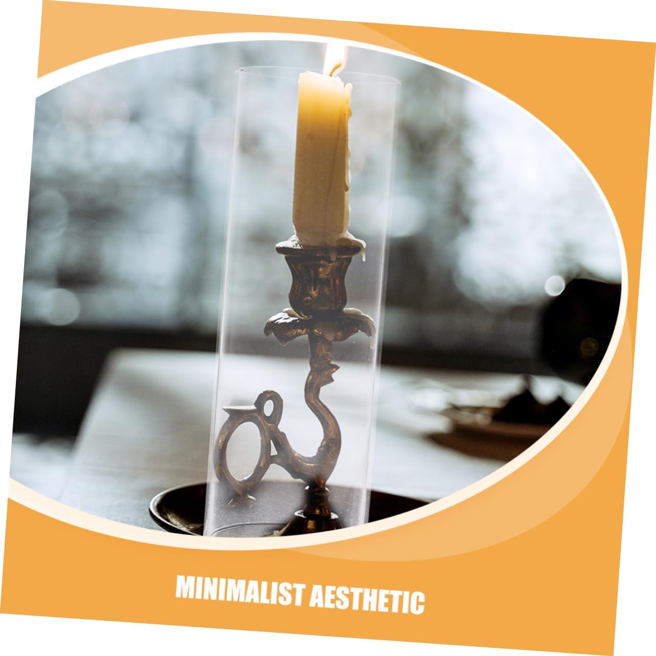 Zerodeko Windproof Glass Candle Holder with Cylinder Shade