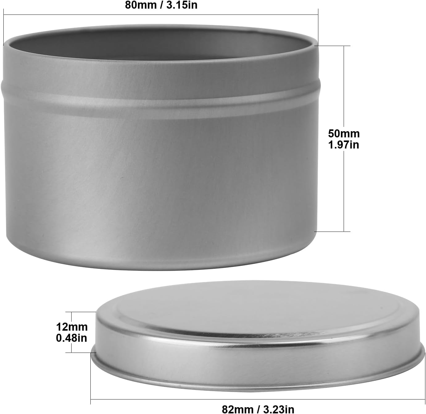 GENHAKON 36 Pack 8 oz Silver Candle Tins for Candles