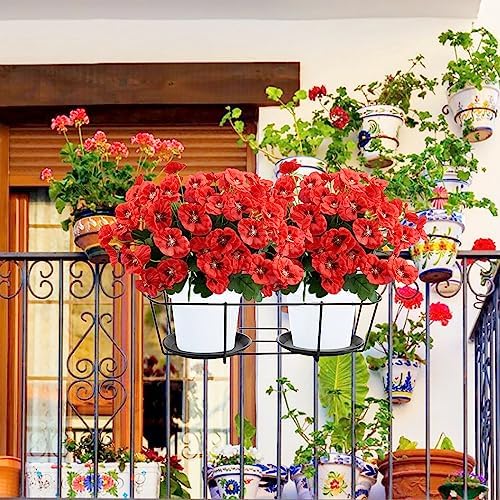 Agusbagli 6-Piece Artificial Pansy Flowers Set Red