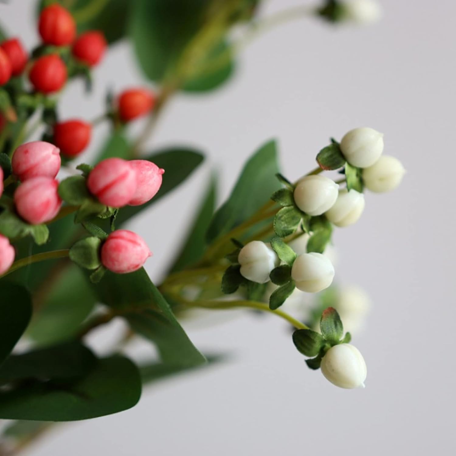 3Pcs Artificial Hypericum Berry Stem for Wedding Home Decor
