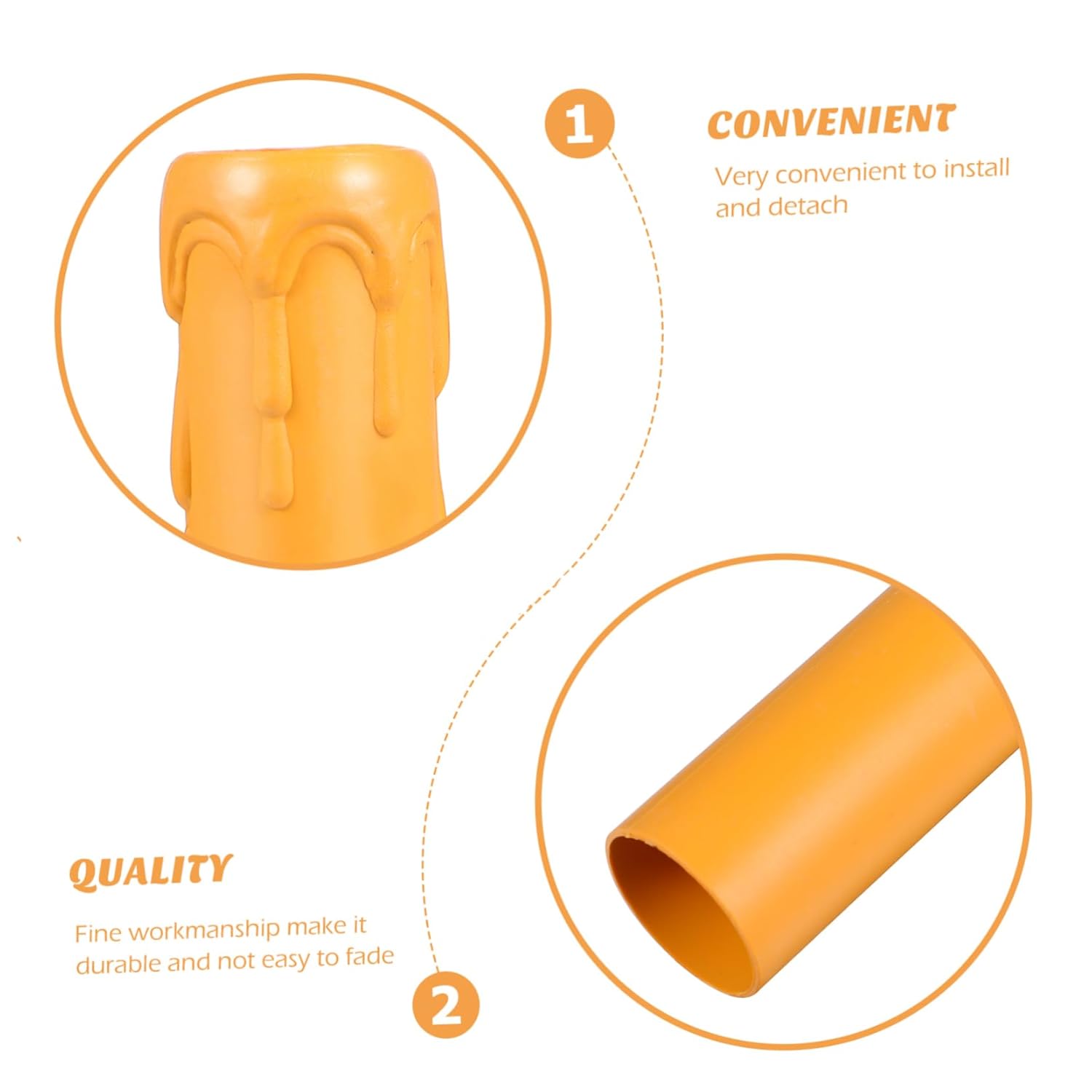 20pcs Lightweight Plastic Candle Sleeves with Drip Design for Home and Events