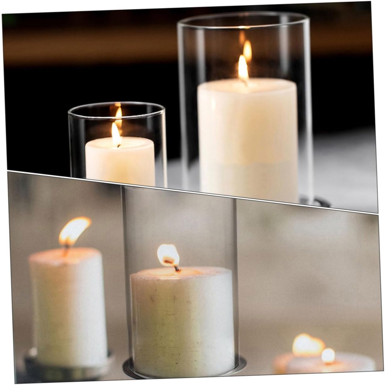 Ciieeo Glass Candle Holder Sleeve for Pillar Candles