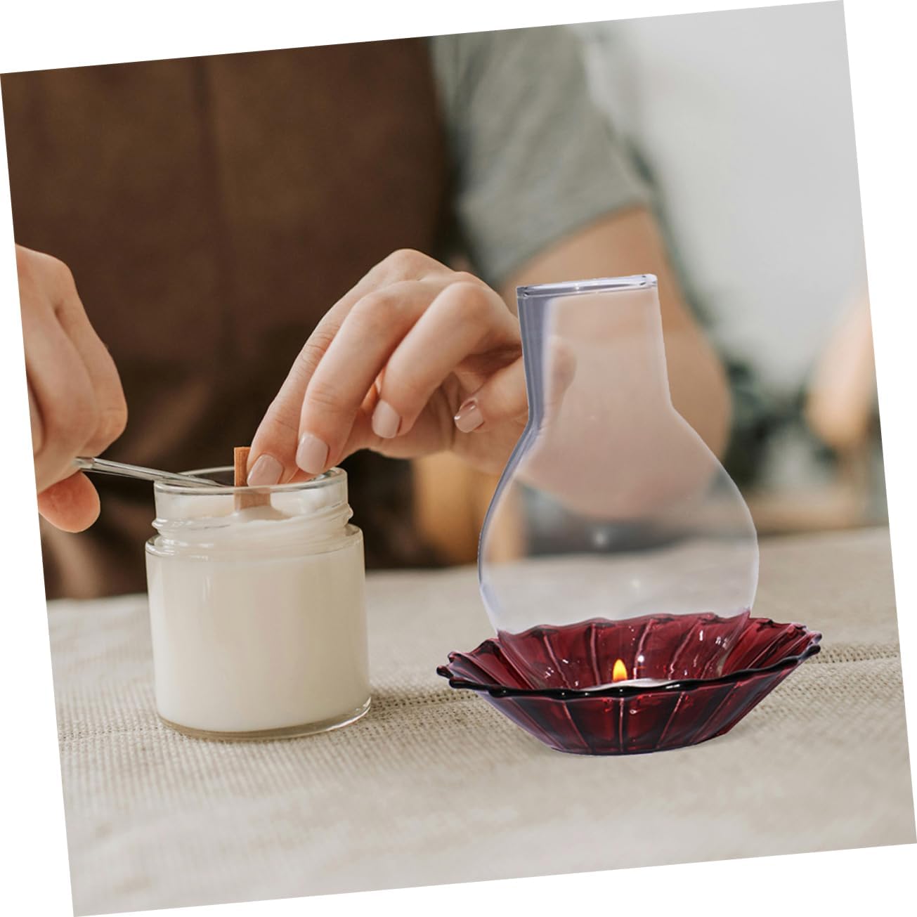 2pcs Clear Glass Candle Shade for Pillar Candles