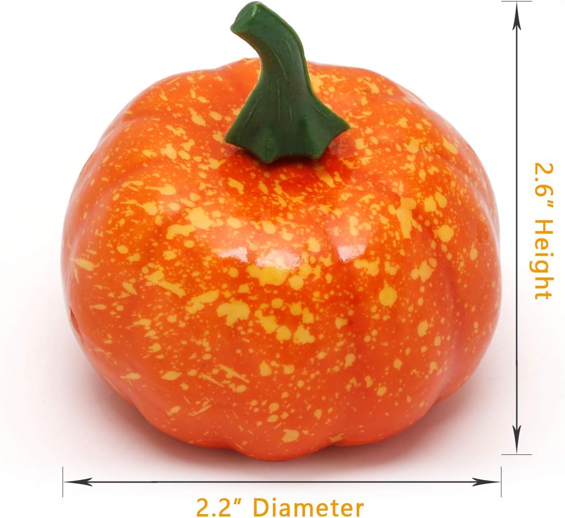Coolrunner 12 Pack Realistic Artificial Fall Pumpkins - Orange