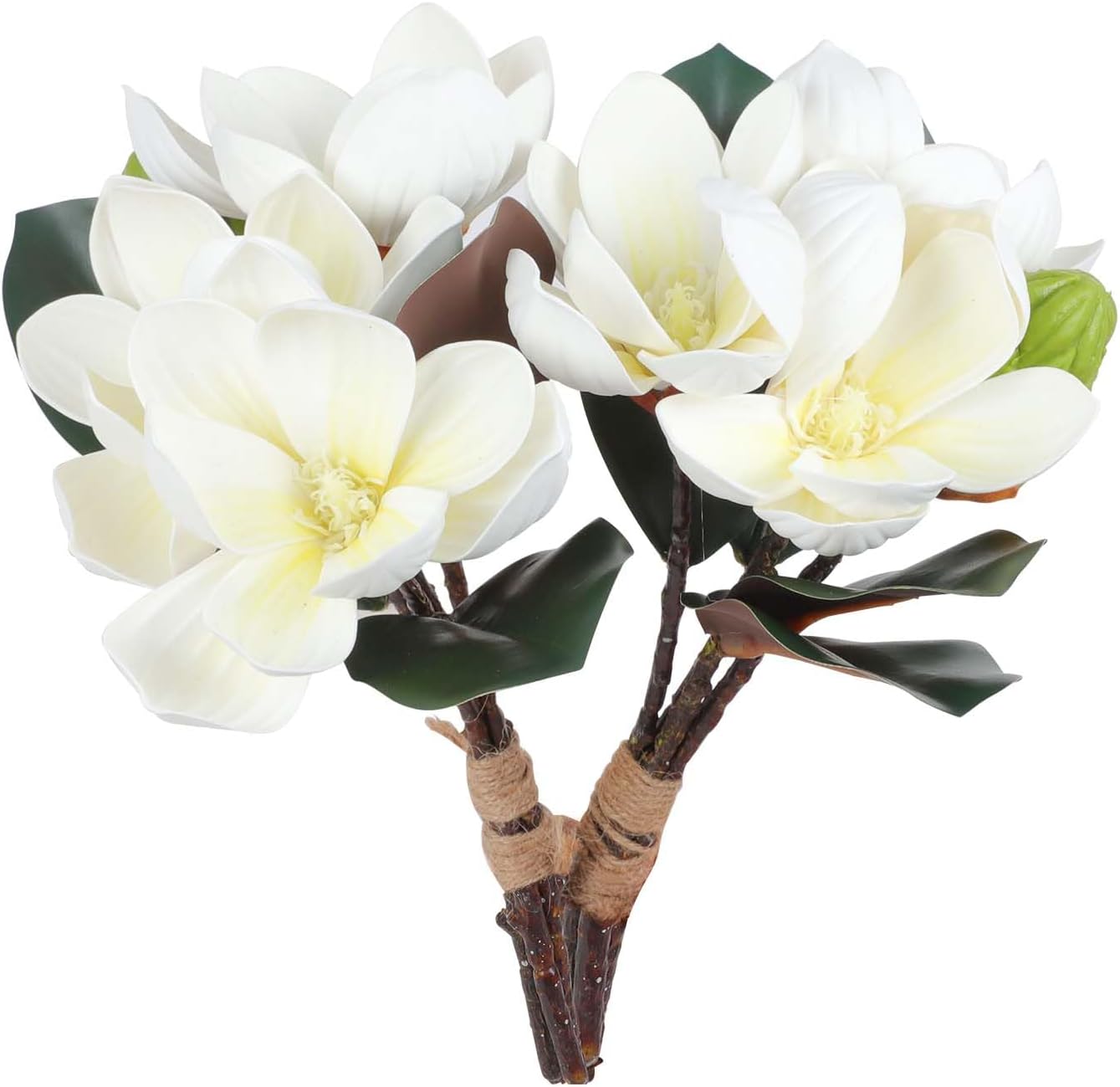 Lovmeety 2 Bundles Artificial Magnolia Flowers