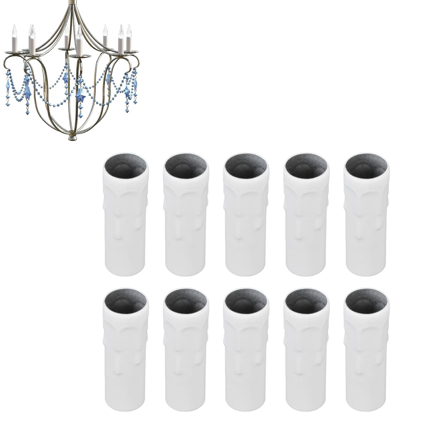 10PCS Iron Candle Sleeve Holder for E14 Chandelier