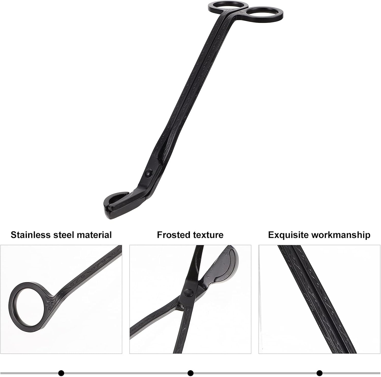 IMIKEYA 3pcs Black Stainless Steel Candle Wick Trimmers and Snuffers