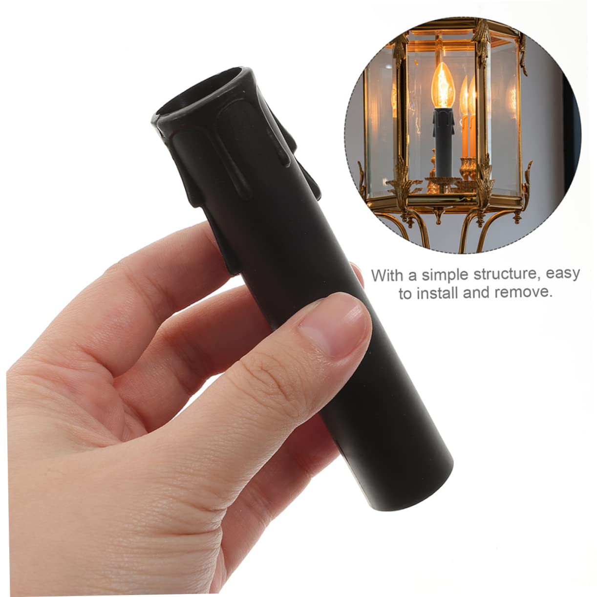 NUOBESTY 24pcs Teardrop Candle Tube Covers for Chandeliers and Candelabras