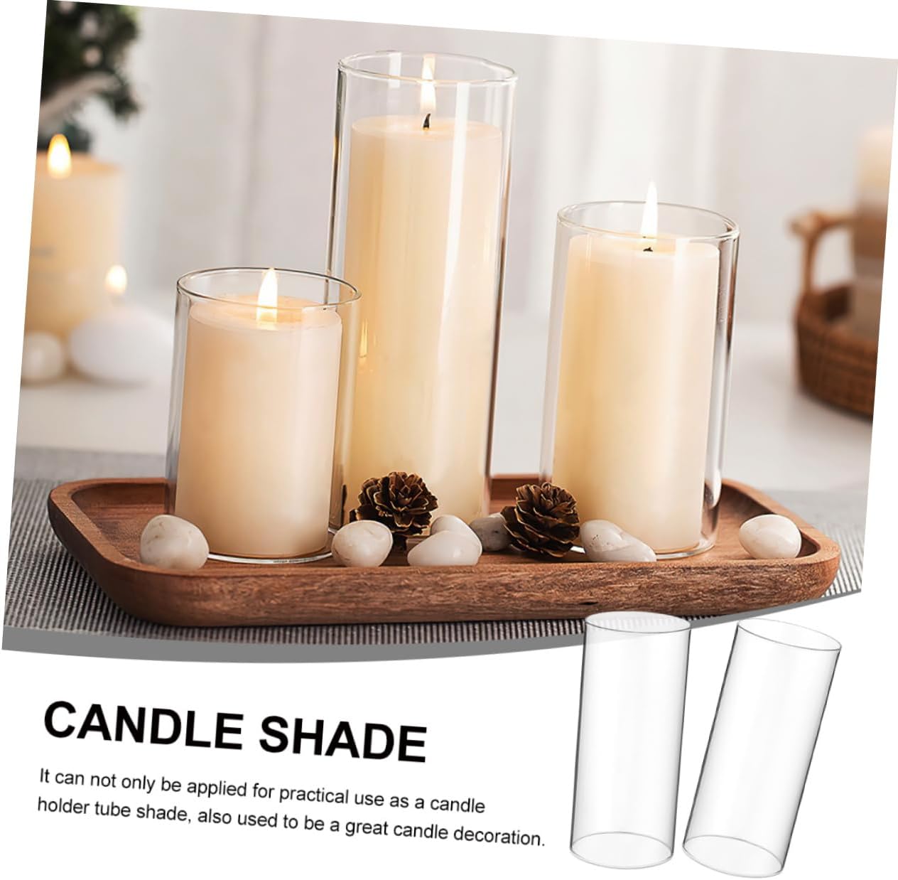 PRETYZOOM 4pcs Glass Candle Holder Sleeve Decorative Shades