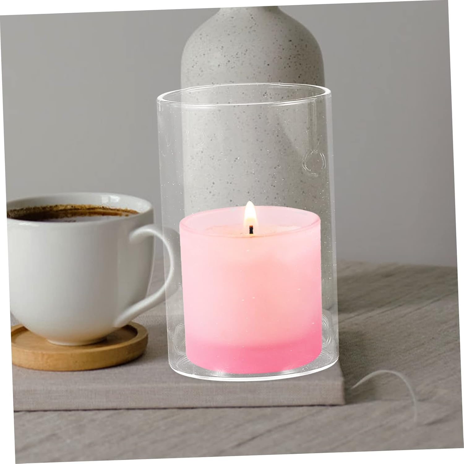 Cabilock 4Pcs Glass Candle Shades Windproof Holders for Decorations