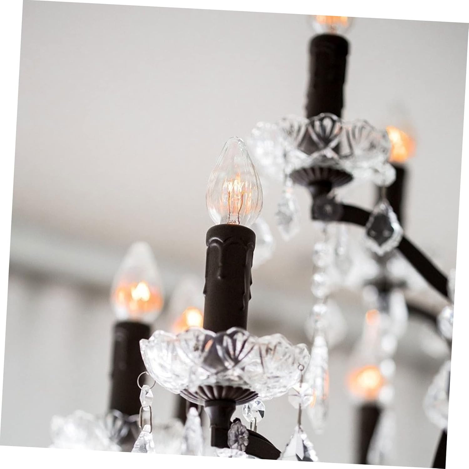 POPETPOP 20 Pcs Candle Chandelier Socket Covers Teardrop Design Plastic Sleeves