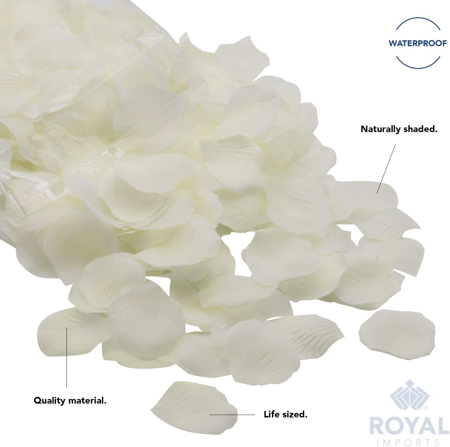 Royal Imports Artificial Ivory Silk Rose Petals 1000 PCS