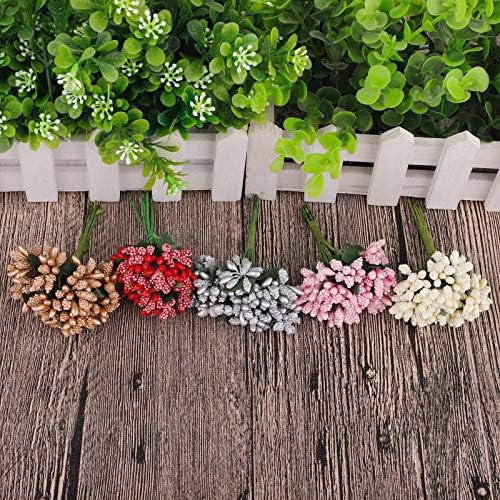 LAOSEP RTWAY 144 Pcs Artificial Pip Berry Picks White