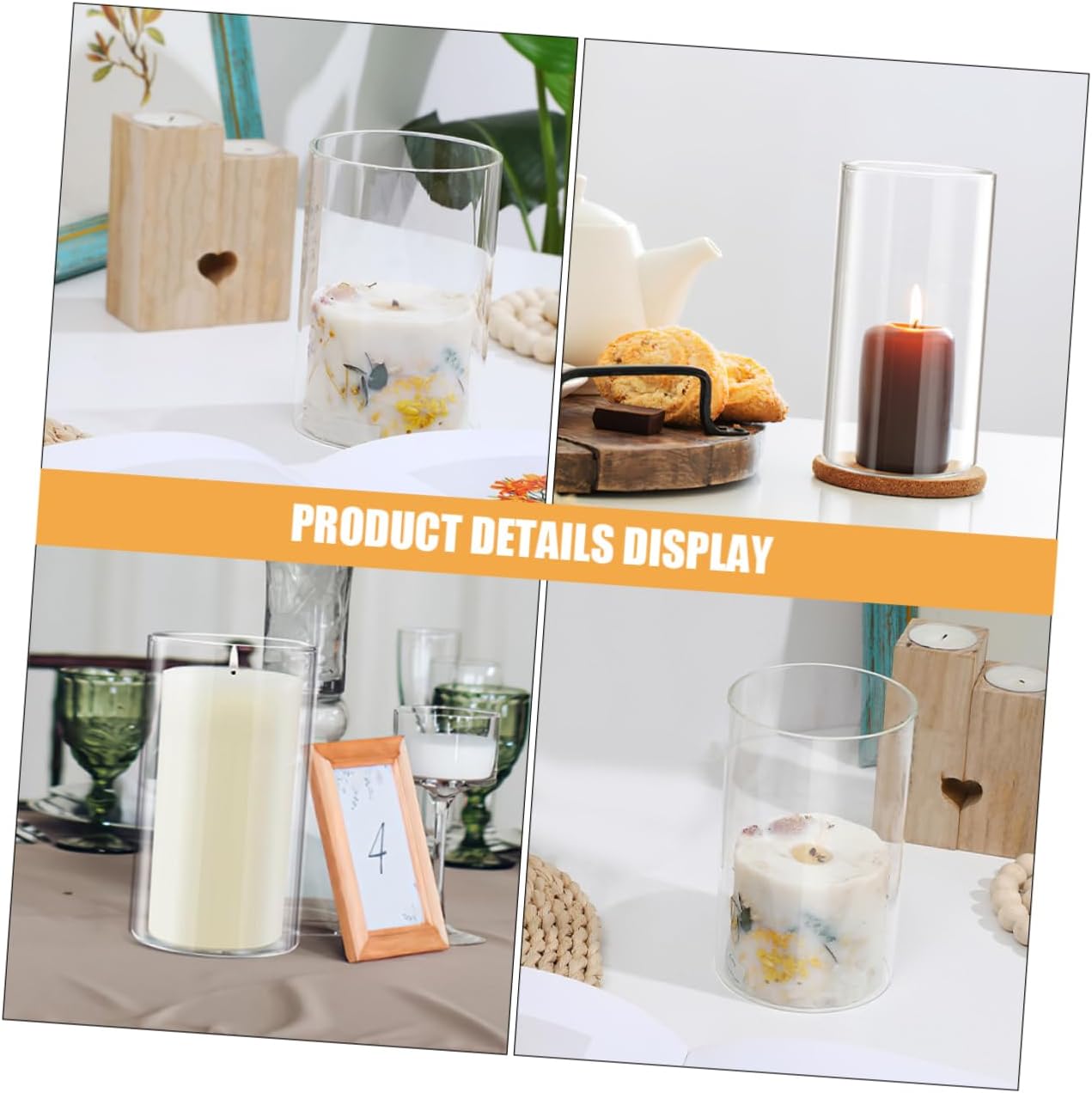 PRETYZOOM Hurricane Glass Cylinder Candle Holder for Pillar Candles