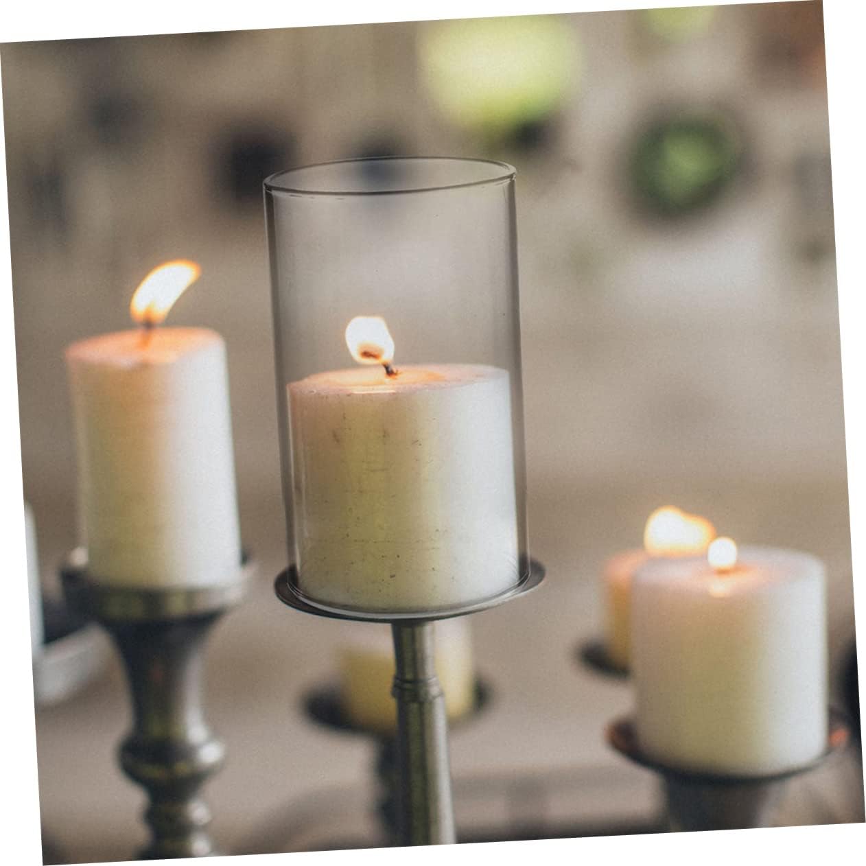 3pcs Boho Style Glass Candle Holders for Christmas Decor