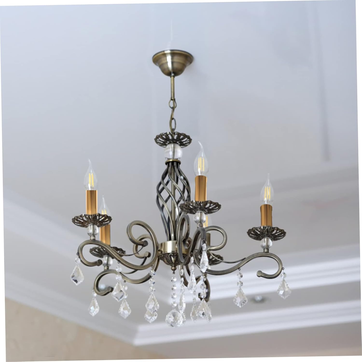 6Pcs Golden Candle Covers for Chandelier Light Fixtures