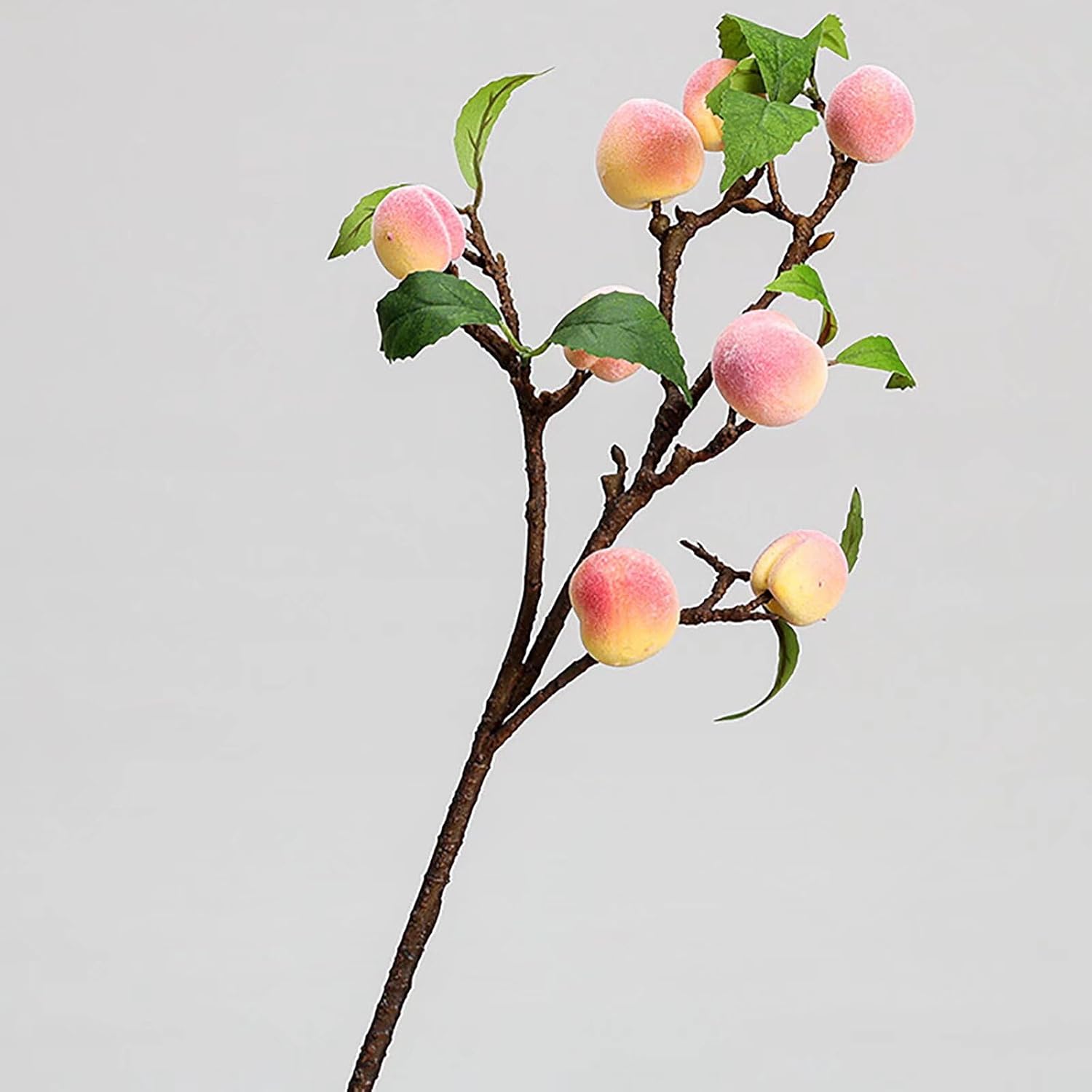 3Pcs Artificial Peach Branches Decor for Home Kitchen Party