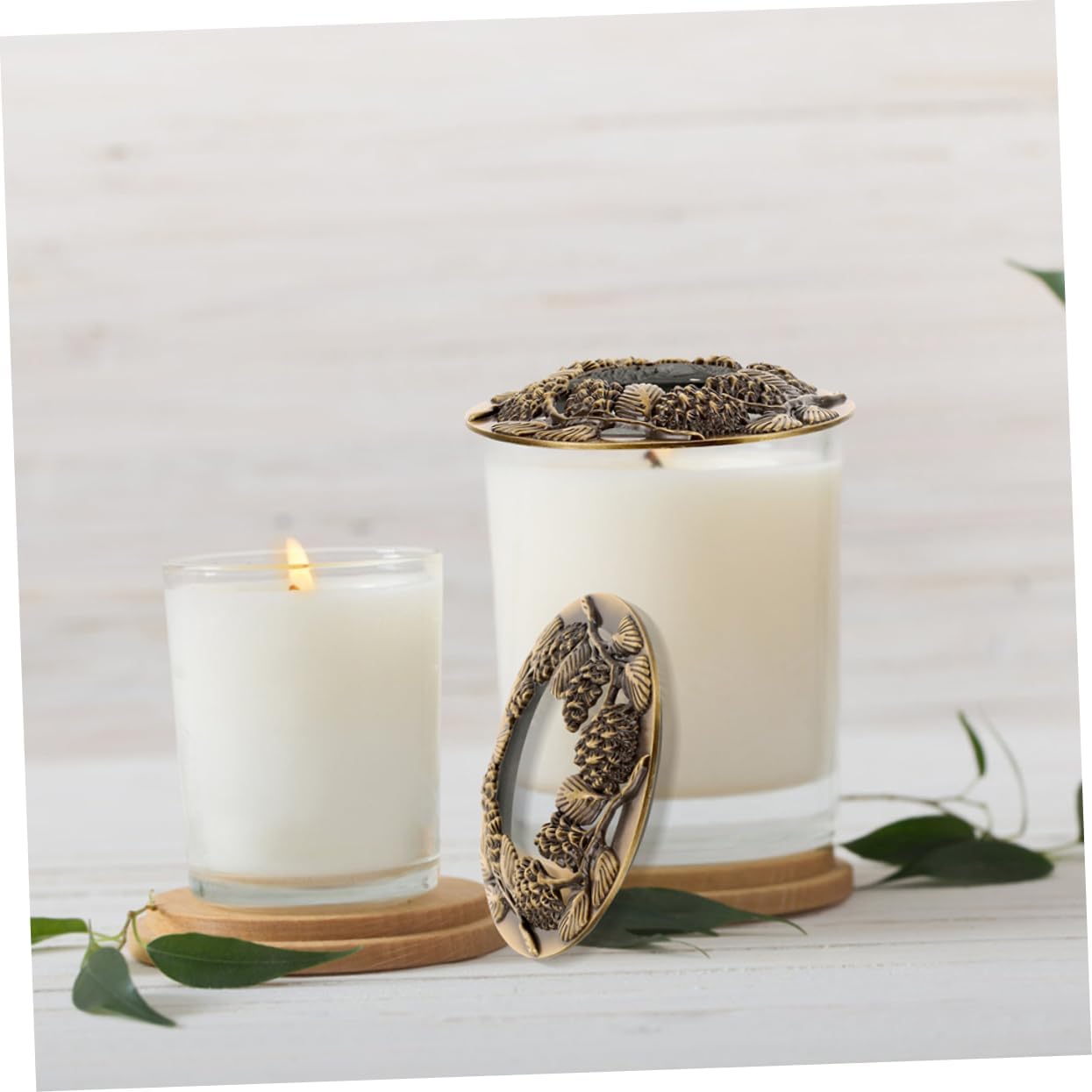 Tofficu 2pcs Metal Candle Toppers with Hollow Design