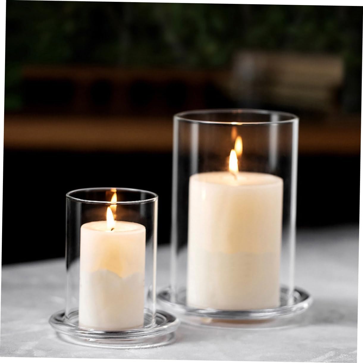 Ciieeo Glass Candle Holder Sleeve for Pillar Candles