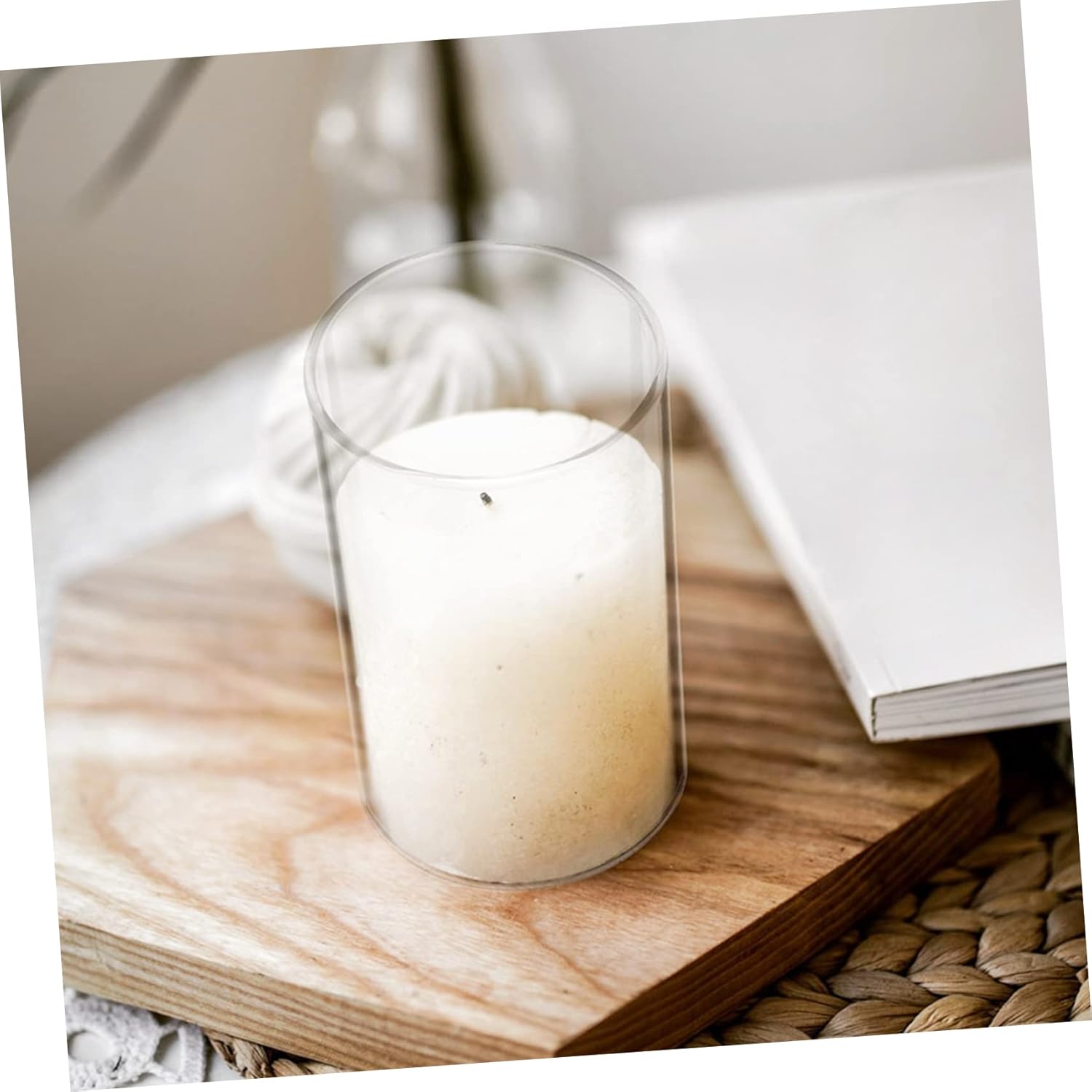 Zerodeko 4pcs Glass Candle Hurricane Globes Votive Sleeves