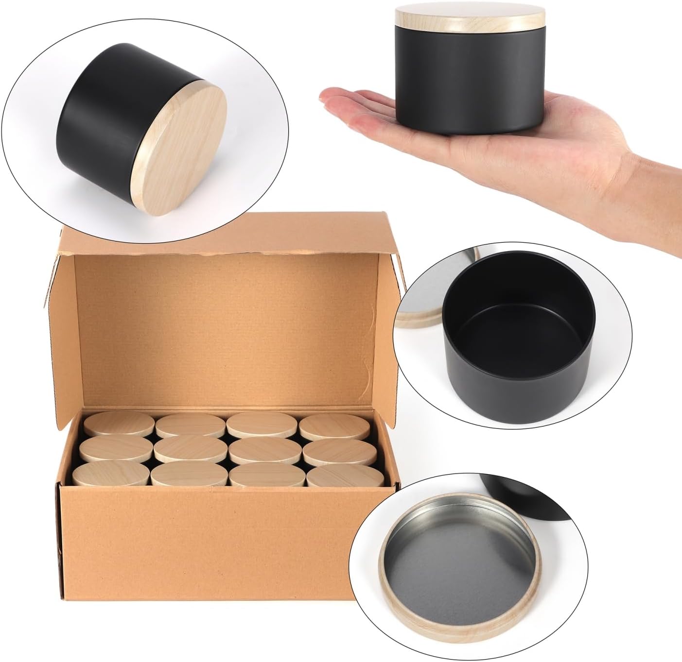 SONVIIBOX 24 Piece 8oz Candle Tin Set