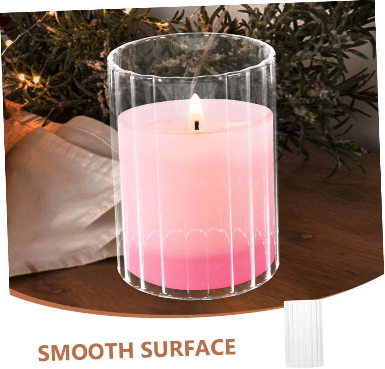 MAGICLULU Clear Glass Candle Holder Sleeve for Pillar and Taper Candles