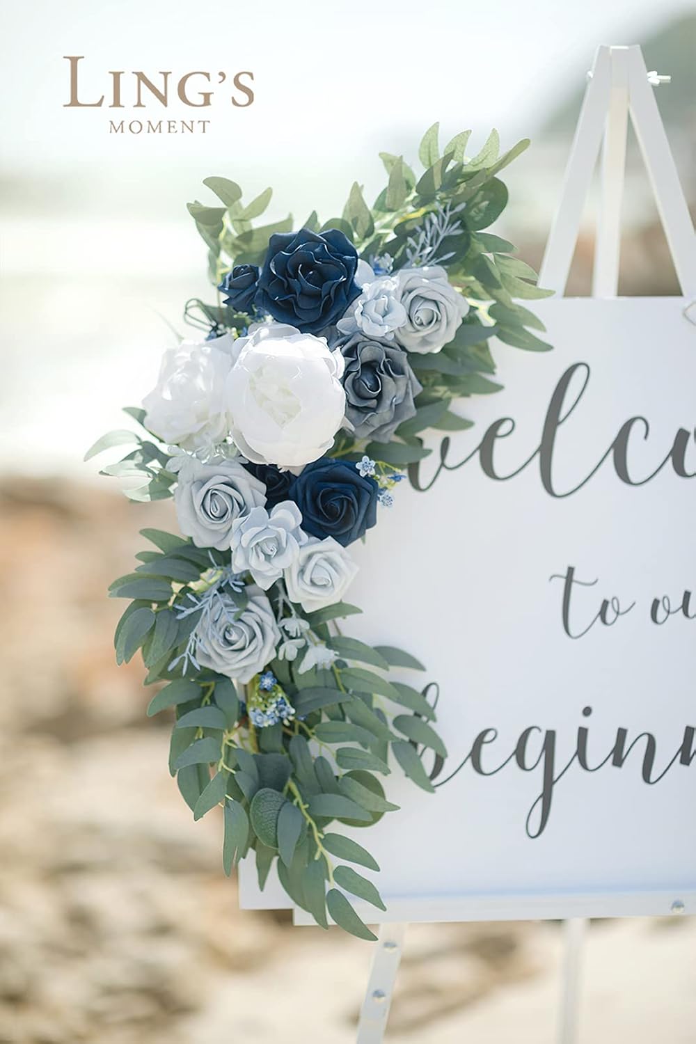 Lings Moment Artificial Welcome Sign Flowers Decoration