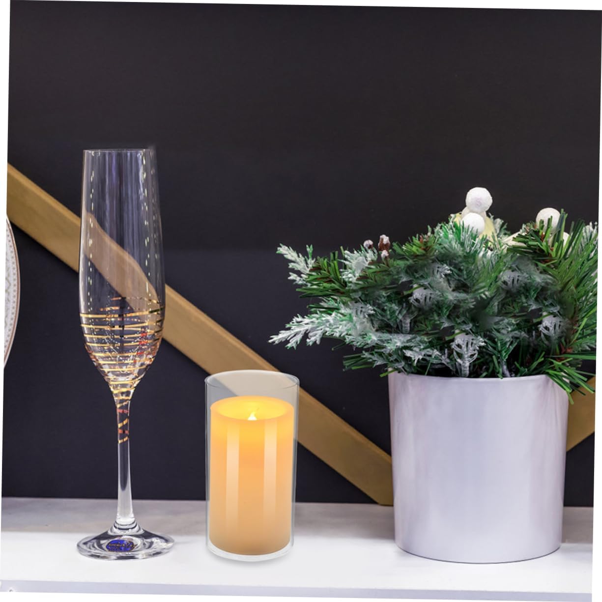 Zerodeko 4pcs Glass Candle Covers Windproof Cylinder Holders for Restaurants and Cafes
