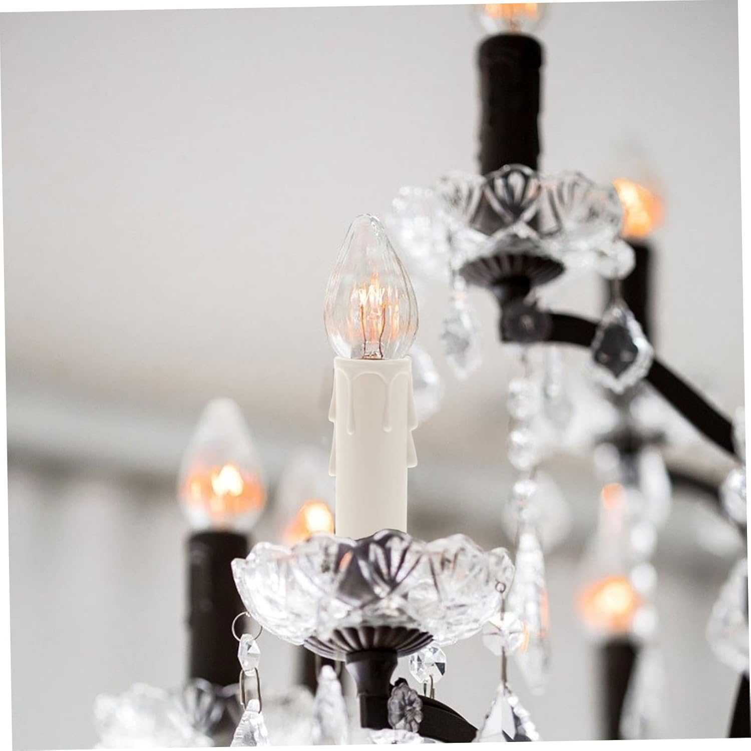 POPETPOP 20pcs Plastic Candle Socket Covers for Chandeliers and Candelabras