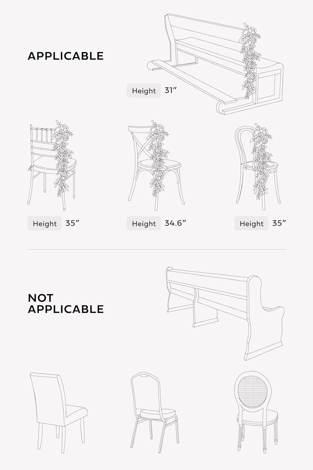 Lings Moment 10pcs Artificial Wedding Chair Flowers