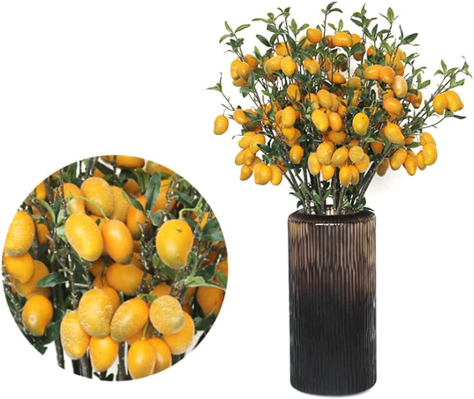 SHQ Artificial Flowers Pomegranate Gray Bunch Decor