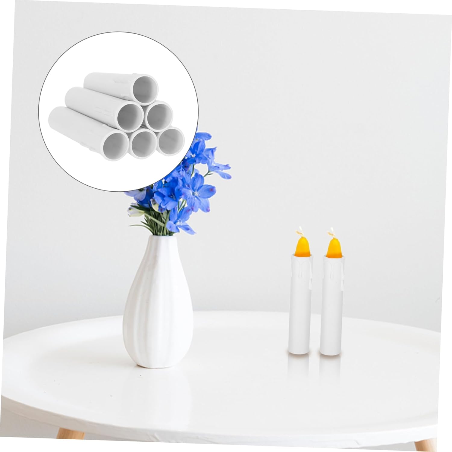 20pcs Plastic Teardrop Candle Lamp Base Sleeves for Chandeliers and Lanterns