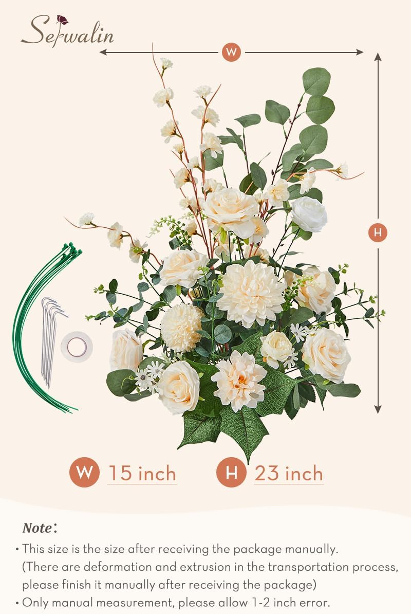 Serwalin Artificial Flowers Wedding Aisle Decor 2pcs