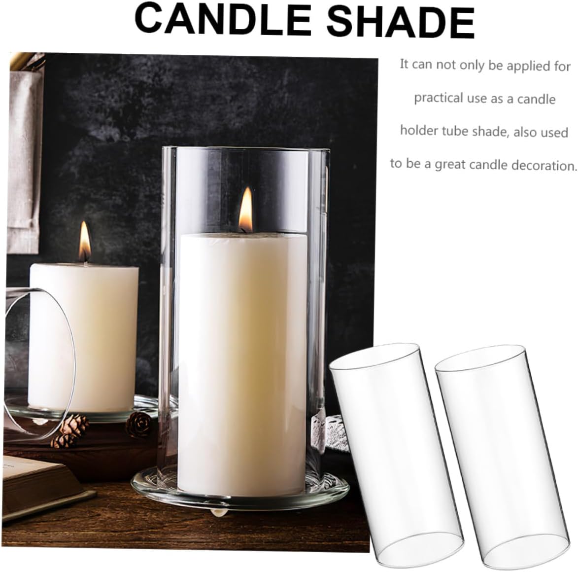 IMIKEYA 10pcs Clear Glass Candle Holder Sleeves