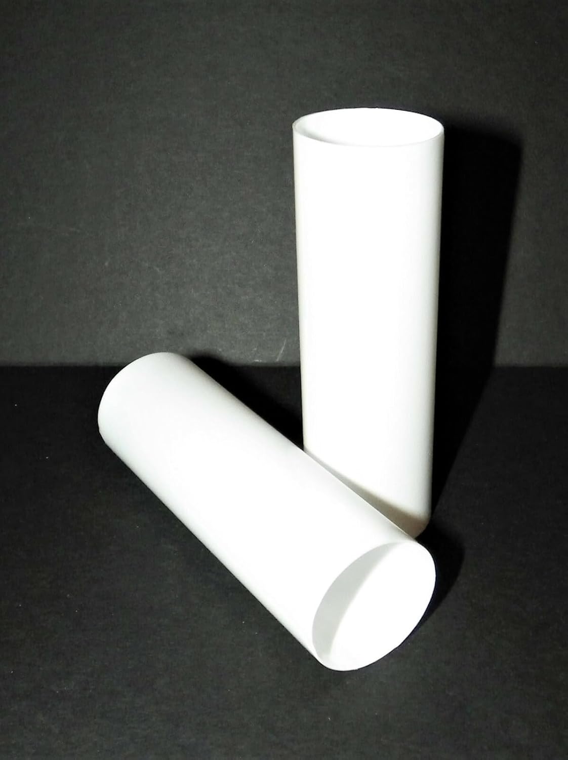US Lot of Two 4 Inch White Plastic Medium Base Candle Covers