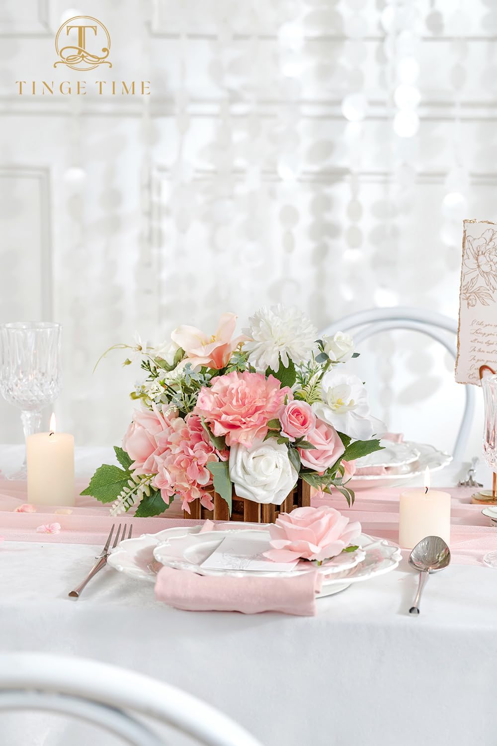 TINGE TIME Artificial Wedding Centerpieces Set of 2