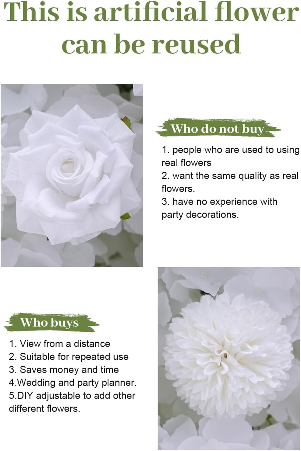 19 Inch White Artificial Flowers Ball for Wedding Aisle Floor Centerpieces