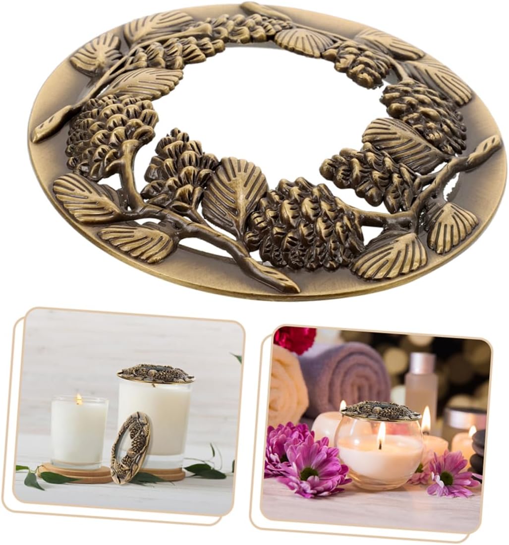 TEHAUX 2pcs Metal Candle Covers for Jar Scented Candles