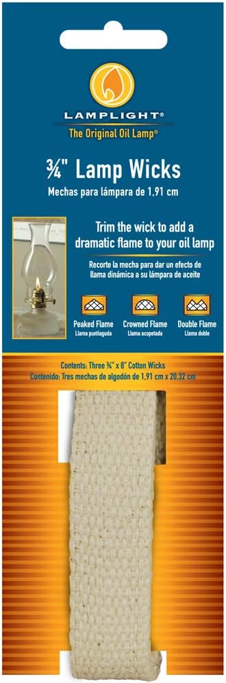 Lamplight Replacement Cotton Flat Wicks - 3 Count