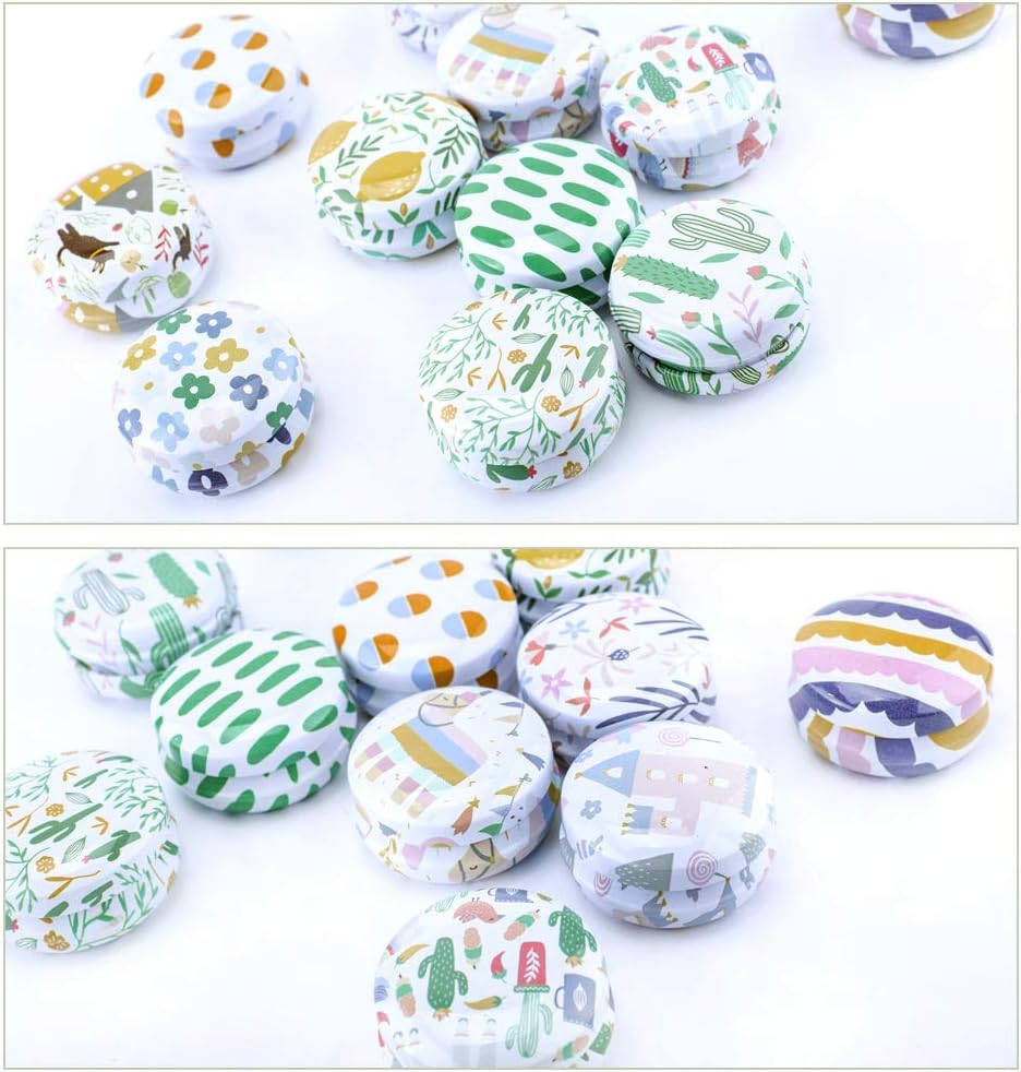 Rolin Roly 12Pcs Mini Aluminum Candle Travel Tins with Lids