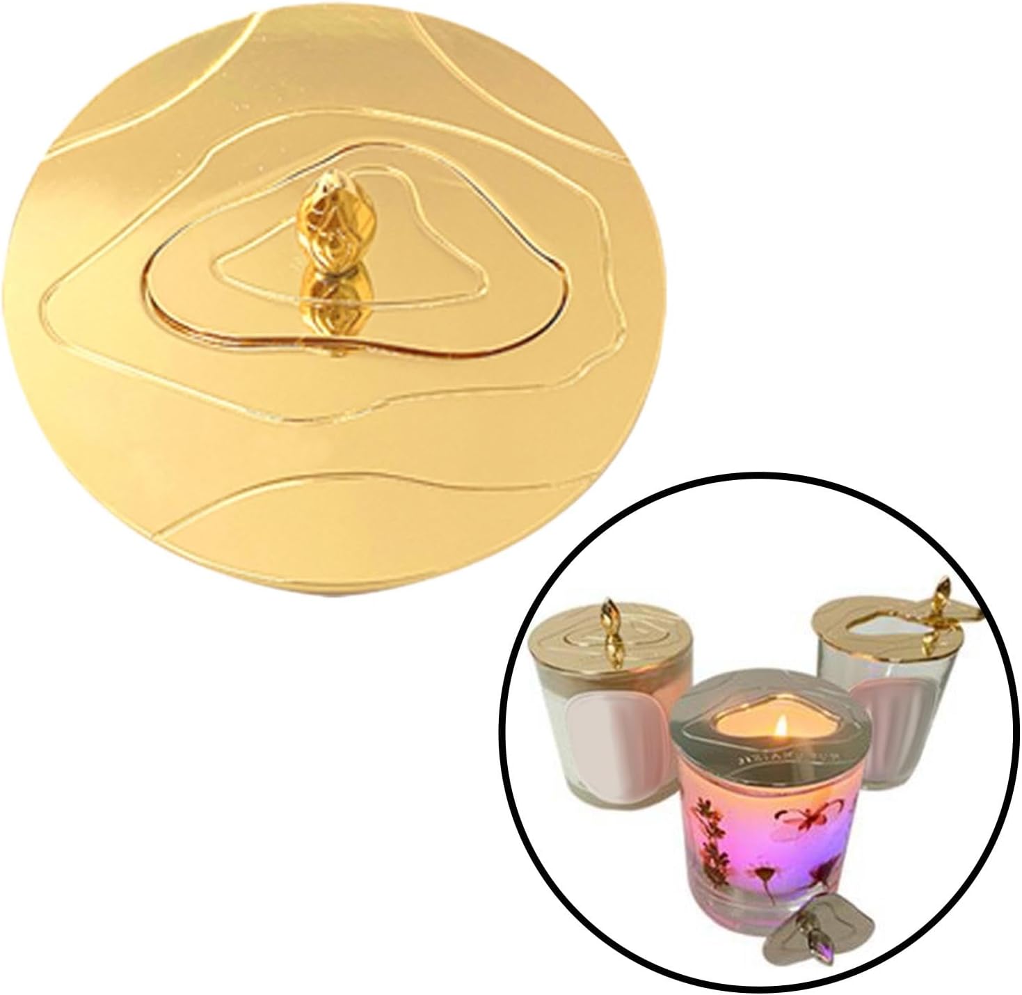 63mm Gold Candle Jar Sleeve with Windproof Lid