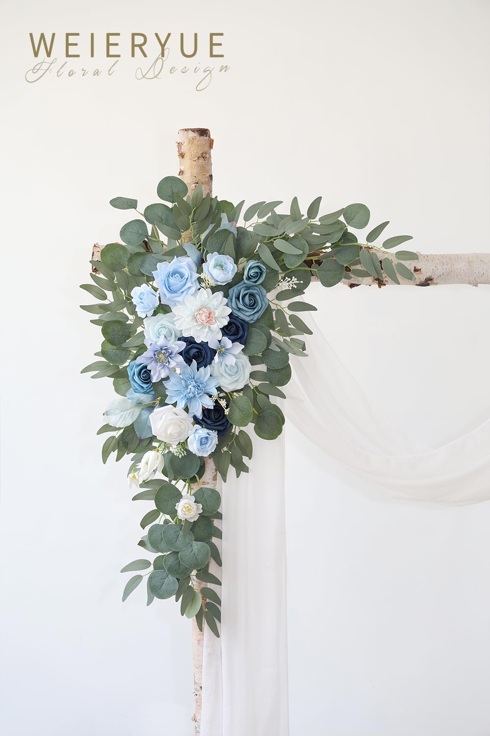 Artificial Wedding Arch Flowers Kit 3 Pieces Blue