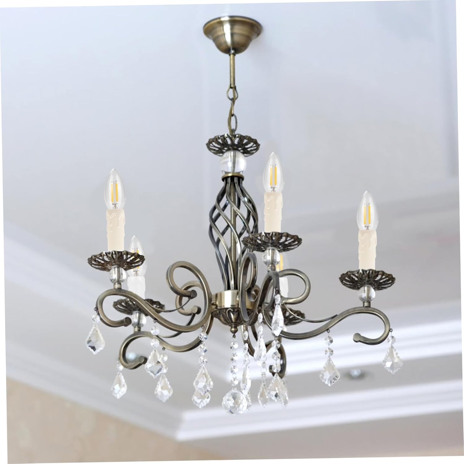 NUOBESTY 20pcs Plastic Chandelier Candle Covers Decorative Sleeves