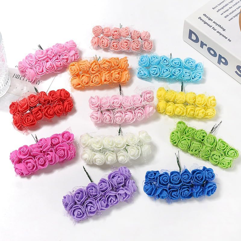Mini Artificial Foam Roses 144pcs Royal Blue