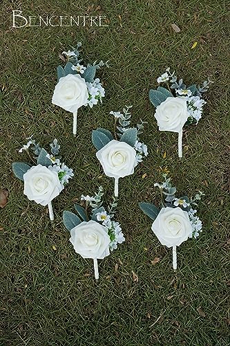 Ivory Boutonniere Set for Men Prom Wedding Graduation