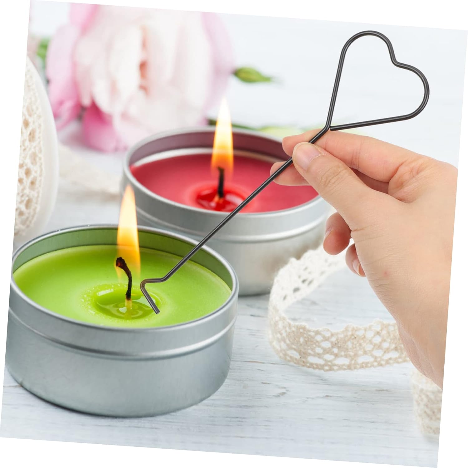 4pcs Heart Design Iron Candle Wick Tools Set