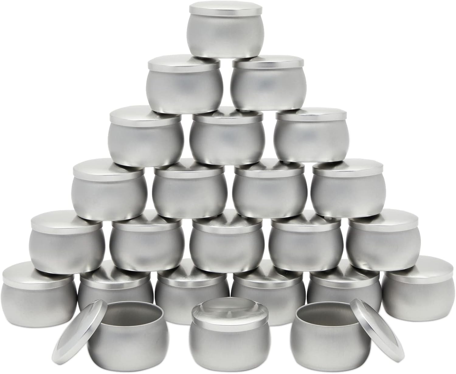 Bright Creations 24-Pack Candle Tins with Lids - 4 oz Silver